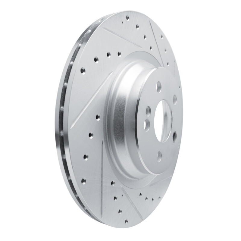 Mercedes-Benz GLS450 Brake Rotor (1) - Rear Right - R1 Concepts - Drilled & Slotted - Silver - `20-`26